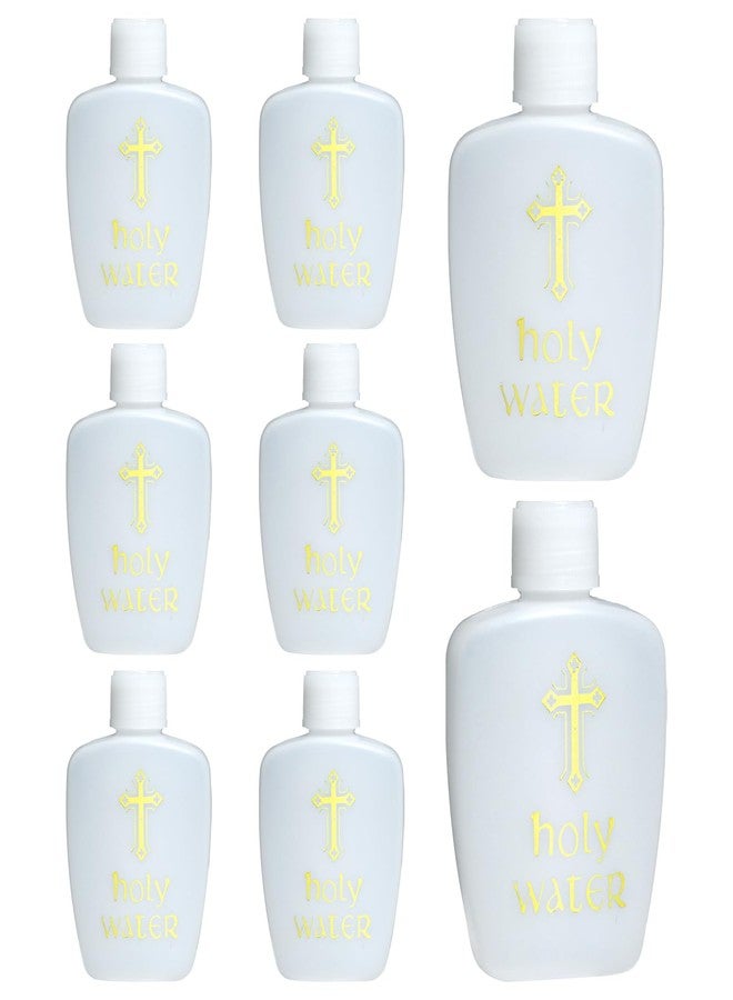 Gabrella Holy Water Bottle, 60ml/2oz Holy Water Holder Plastic Empty Containers With Screw Lid, Ceremonial Vial, Easter Baptism Party Prop (8 Pack (White)) - Image 1